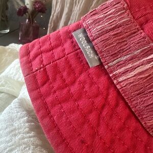 Red Bucket Hat with Fringe Detail